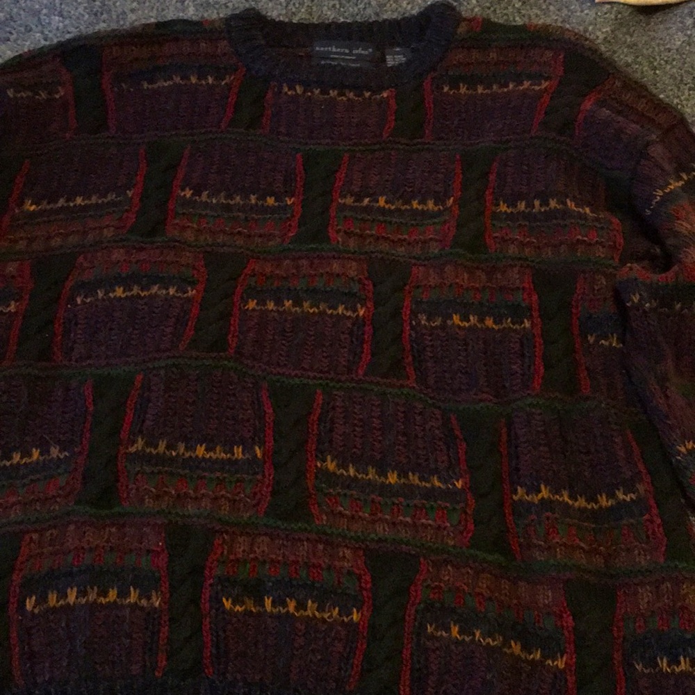 Northern Isles Men’s ramie/cotton L jewel toned sweater